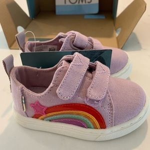 NWT tiny TOMS Lenny rainbow sneakers